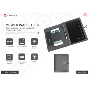 Portronics Smart Organizer + in-built 10000mAh Power bank + Diary - POR 262